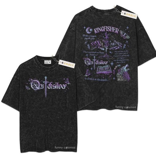 [ Mineral Wash ] Callie Hart Quicksilver Book Lovers, Bookish Graphic Washed Style Shirt
