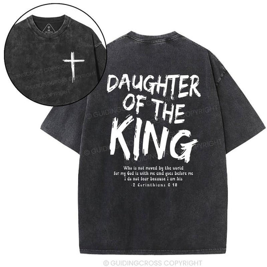 [ Mineral Wash ] Daughter Of The King Christian Washed TShirt Jesus Graphic Washed Style Shirt