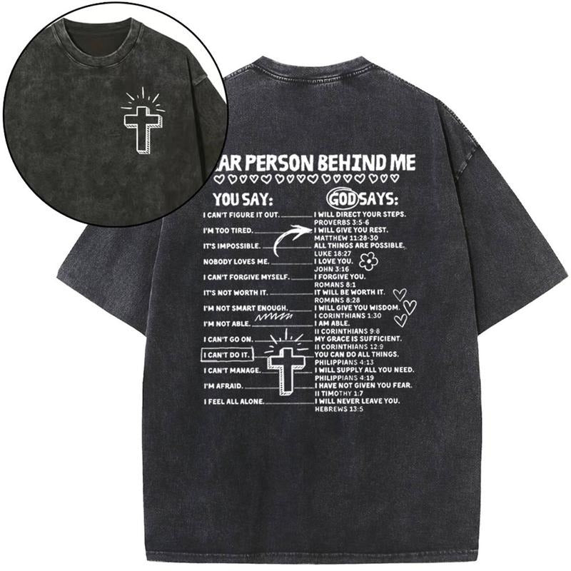 [ Mineral Wash ] Dear Person Behind Me Christian Washed TShirt Jesus Graphic Washed Style Shirt Hoodie, Sweatshirt