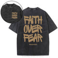 [ Mineral Wash ] Faith Over Fear Psalms Chrsitian Washed TShirt Jesus Graphic Washed Style Shirt Hoodie, Sweatshirt
