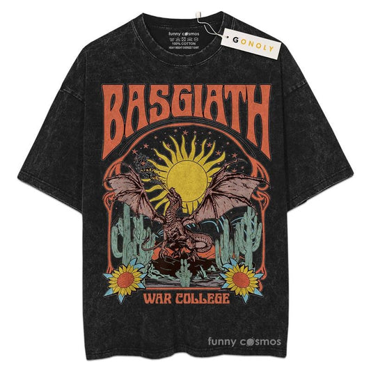[ Mineral Wash ] Fourth Wing Basgiath War College For Fans Lover Book, Bookish, Graphic Washed Style Shirt