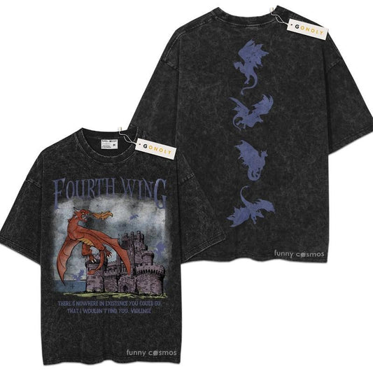 [ Mineral Wash ] Fourth Wing Basgiath War College, Violet Sorrengail For Fans Lover Book, Bookish, Graphic Washed Style Shirt