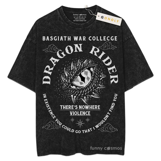 [ Mineral Wash ] Fourth Wing Dragon Rider , Rebecca Yarros Tee, Violet Sorrengail For Fans Lover Book, Bookish, Graphic Washed Style Shirt