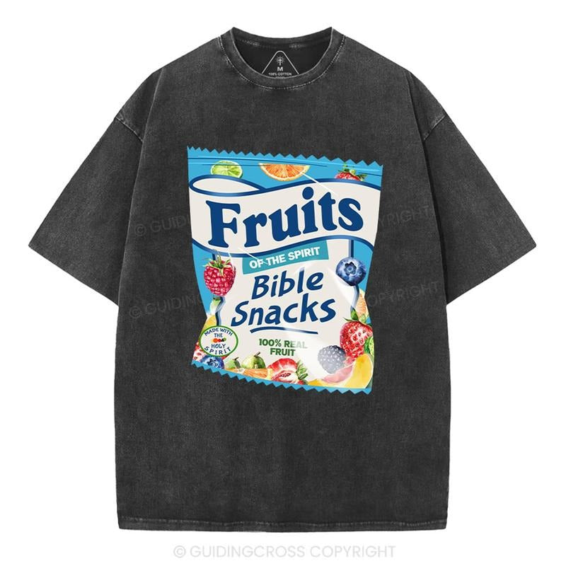 [ Mineral Wash ] Fruit Of The Spirit Christian Washed Shirt Jesus Graphic Washed Style Shirt