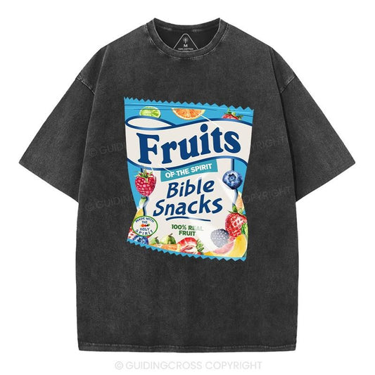 [ Mineral Wash ] Fruit Of The Spirit Christian Washed Shirt Jesus Graphic Washed Style Shirt