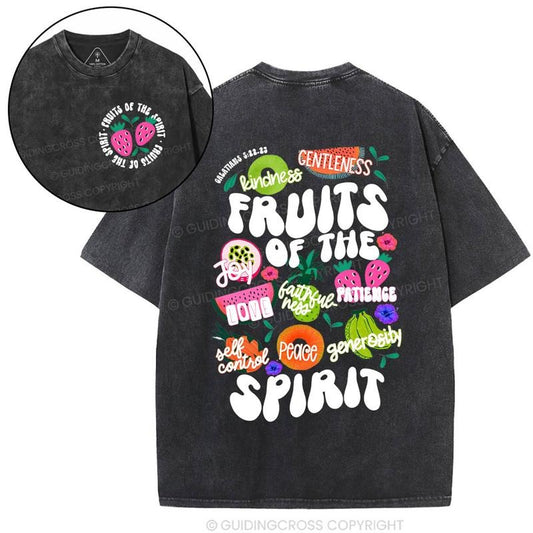 [ Mineral Wash ] Fruit Of The Spirit Christian Washed TShirt Jesus Graphic Washed Style Shirt