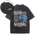 [ Mineral Wash ] Go Make Disciples Christian Washed Shirt Jesus Graphic Washed Style Shirt Hoodie, Sweatshirt | PureTeeCo.com