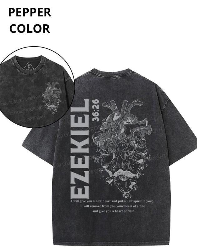 [ Mineral Wash ] I Will Give You A New Heart And Put A New Spirit Christian Washed TShirt Classic Cotton Hoodie, Sweatshirt