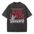 [ Mineral Wash ] Jesus Is Alive Christian Washed TShirt Jesus Graphic Washed Style Shirt Hoodie, Sweatshirt | PureTeeCo.com