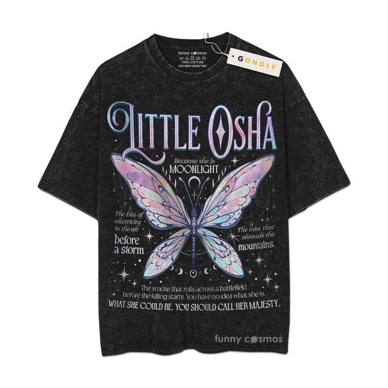[ Mineral Wash ] Little Osha Butterfly Saeris Fane Kingfisher Shirt, Bookish, Bookworm, Gift For Fan Lovers, Graphic Washed Shirt