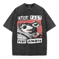[ Mineral Wash ] Live Fast Pray Always Christian Washed Shirt Jesus Graphic Washed Style Shirt Hoodie, Sweatshirt