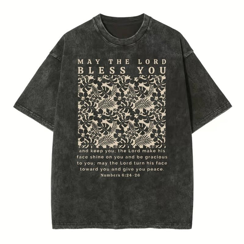 [ Mineral Wash ] May The Lord Blessed You Chrsitian Washed TShirt Jesus Graphic Washed Style Shirt Hoodie, Sweatshirt
