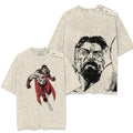 [ Mineral Wash ] Nolan Grayson, OmniMan Invincible Anime Double Printed Washed Tee Unisex Oversize Heavyweight Cotton...