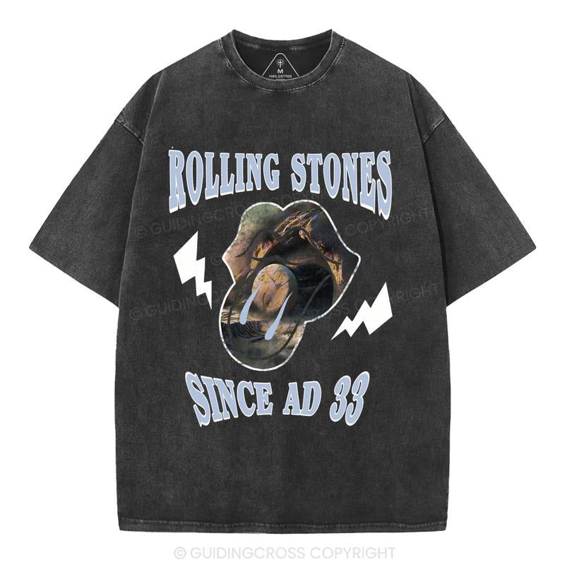 [ Mineral Wash ] Retro Ad33 Christian Washed TShirt Jesus Graphic Washed Style Shirt