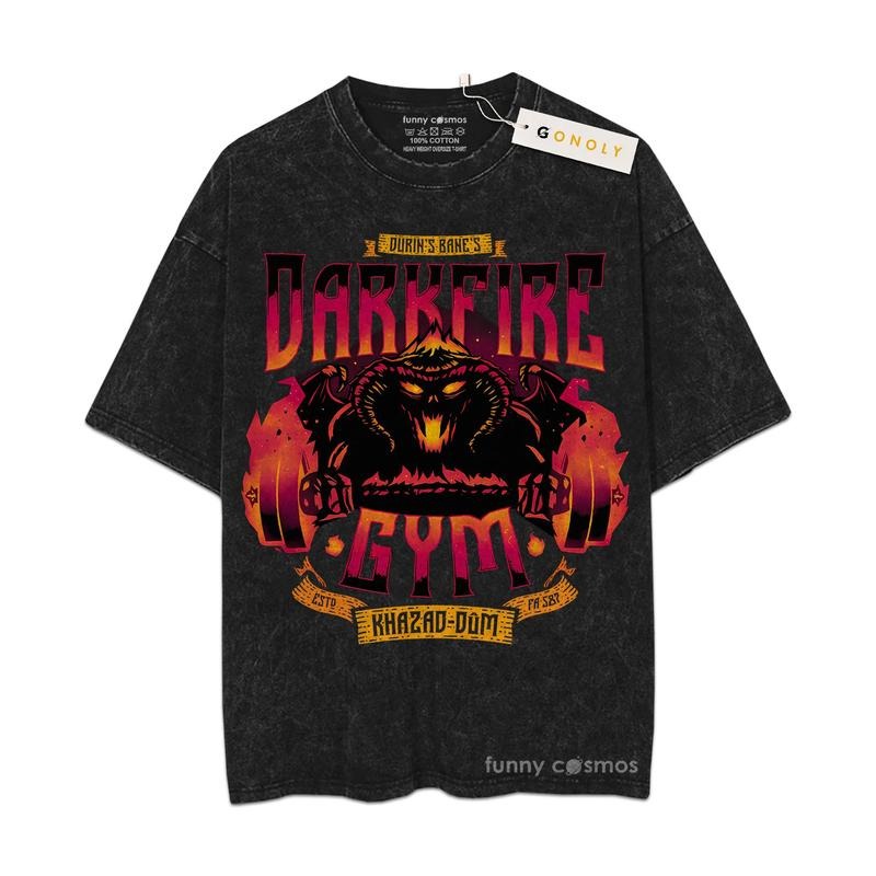 [ Mineral Wash ] Retro Funny Darkfire Gym Tee Anime Fan Lovers Streetwear & Washed Gym Style Shirt Hoodie, Sweatshirt