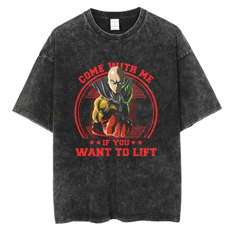 [ Mineral Wash ] Saitama Gym Vintage Shirt Anime Fan Lovers Streetwear & Washed Gym Style Shirt Hoodie, Sweatshirt