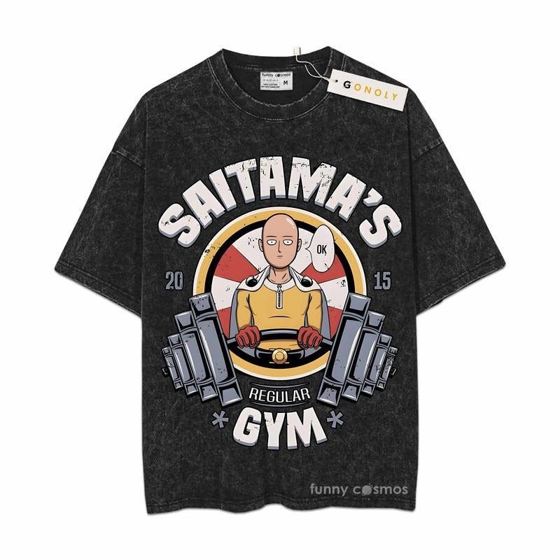 [ Mineral Wash ] Saitama's 2015 Regula Gym Vintage Shirt Anime Fan Lovers Streetwear & Washed Gym Style Shirt Hoodie,...