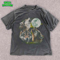 [ Mineral Wash ] Spiritual Wolf Pack TShirt , Full Moon Wildlife Unisex Tee , Celestial Three Wolves Howling Moon Shirt ,...
