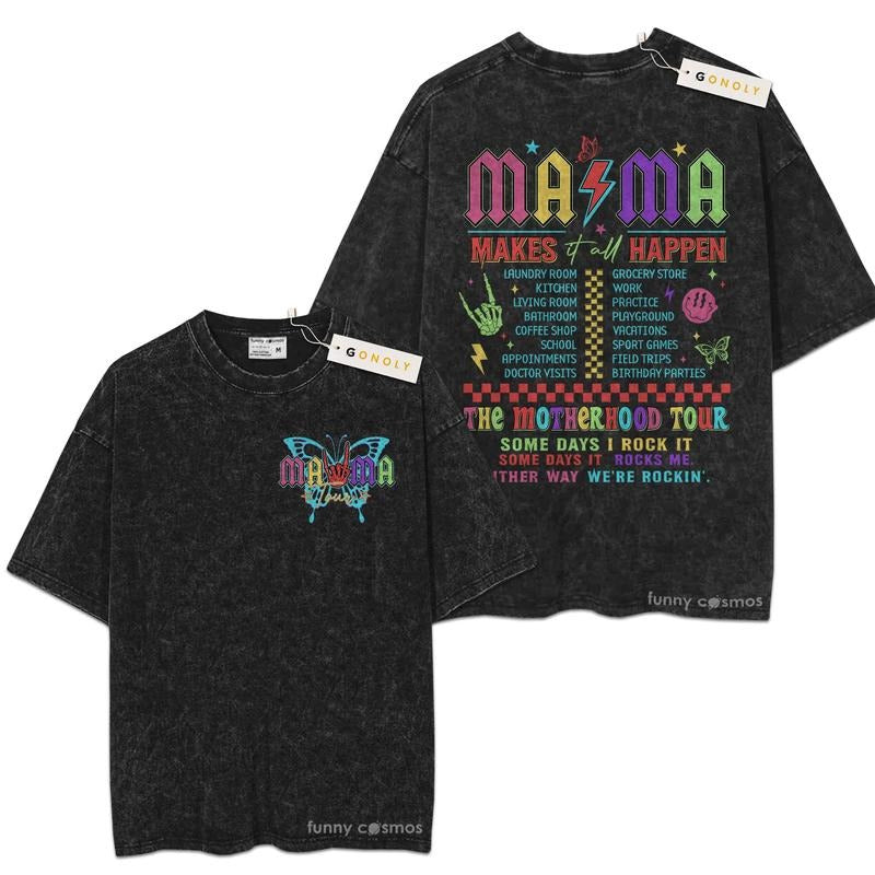 [ Mineral Wash ] The Motherhood Tour Mom Mother's Day Shirt, Some Days I Rock It, Graphic Washed Style Shirt Hoodie,...