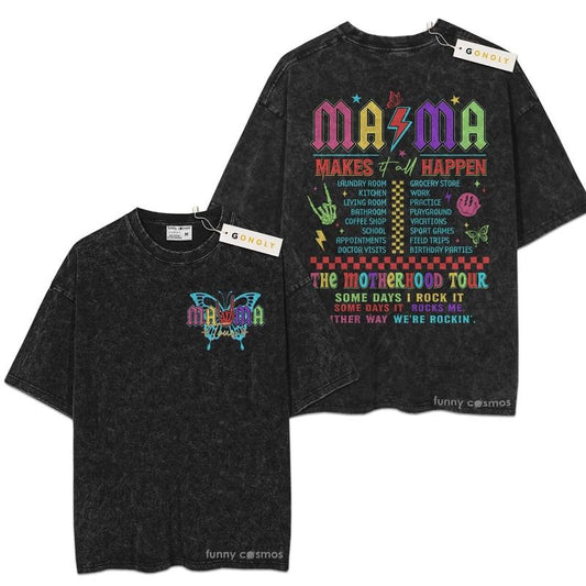 [ Mineral Wash ] The Motherhood Tour Mom Mother's Day Shirt, Some Days I Rock It, Graphic Washed Style Shirt