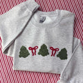 Minimalist Christmas Embroidered Crewneck Sweatshirt Handmade Embroidery T-Shirts, Hoodie | PureTeeCo.com