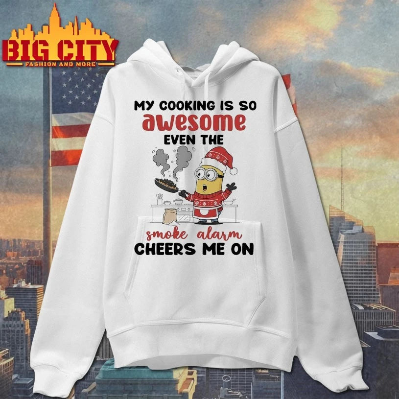 Minion Christmas My Cooking Is So Awesome Even The Smoke Alarm Cheers Me On shirt