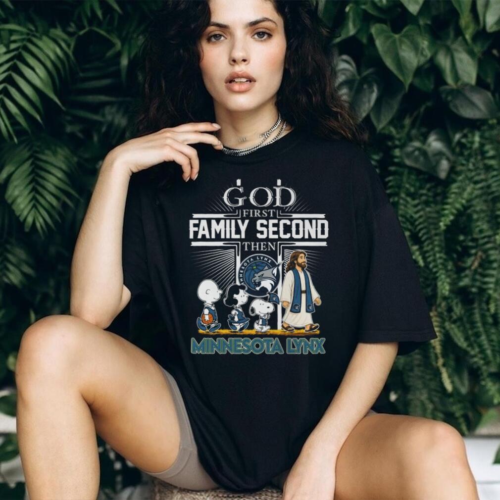 Minnesota Lynx Peanuts Characters Jesus God First Family Second Shirt