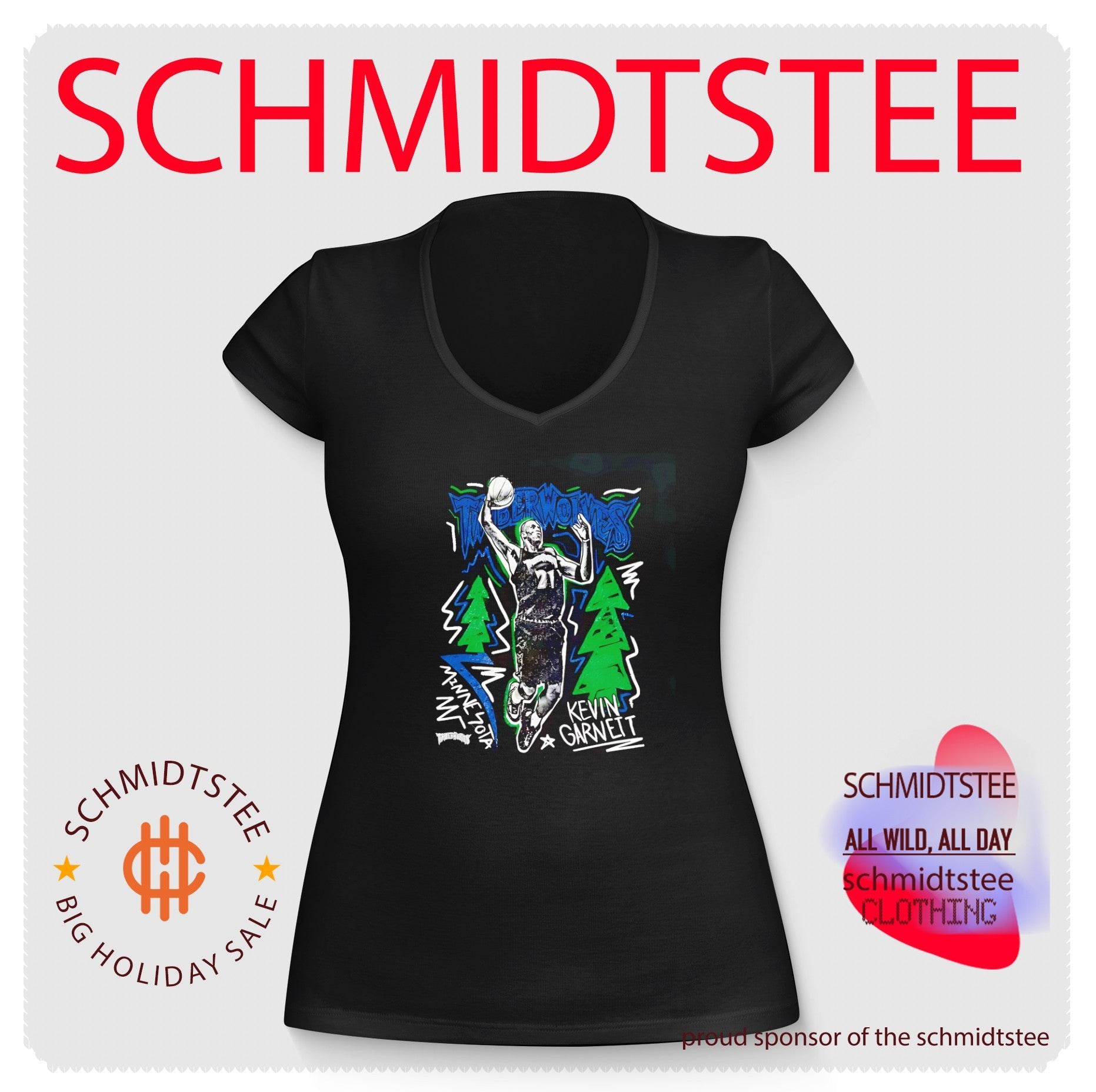 Minnesota Timberwolves Kevin Garnett comic style graphic shirt