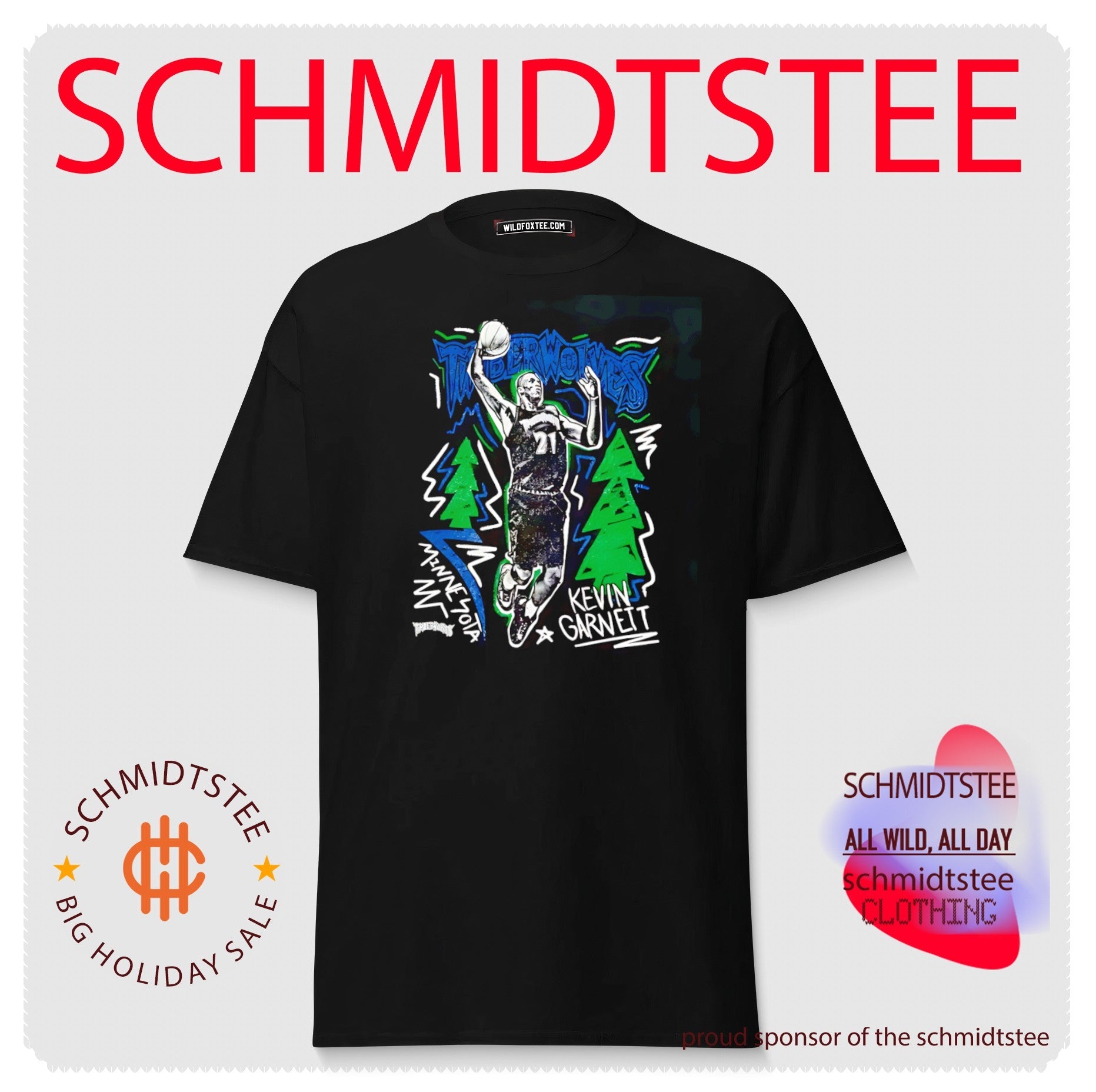 Minnesota Timberwolves Kevin Garnett comic style graphic shirt
