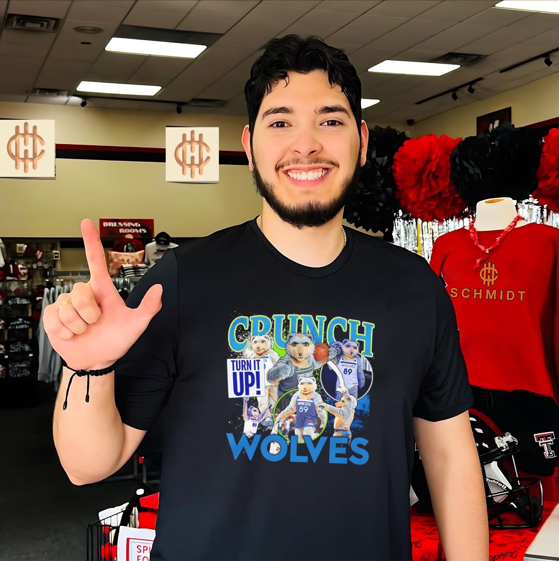 Minnesota Timberwolves mascot crunch wolves shirt