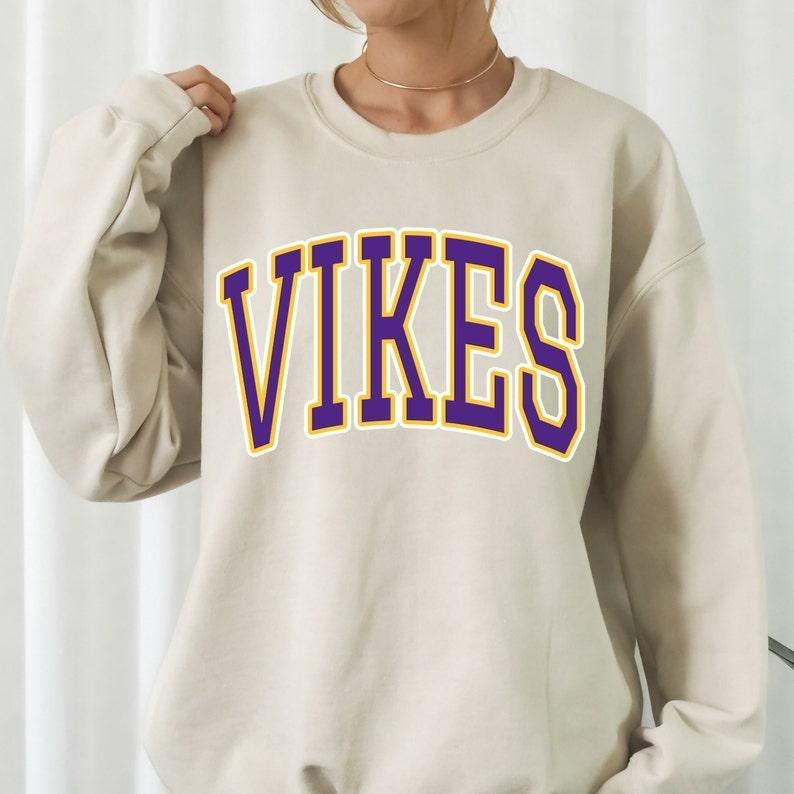 Minnesota Vikings Sweatshirt for Women, Crew Neck, 100% Cotton Material - Pullover Womenswear Hoodie T-Shirts | PureTeeCo.com