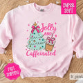 Mint Jolly and Caffeinated Sweatshirt, Preppy Christmas Crewneck,  Womens Holiday Sweater T-Shirts, Hoodie | PureTeeCo.com