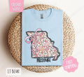 Missouri Gildan T-shirt, Cute Missouri State Shirt, Missouri Floral Bow Tee Hoodie, Sweatshirt | PureTeeCo.com
