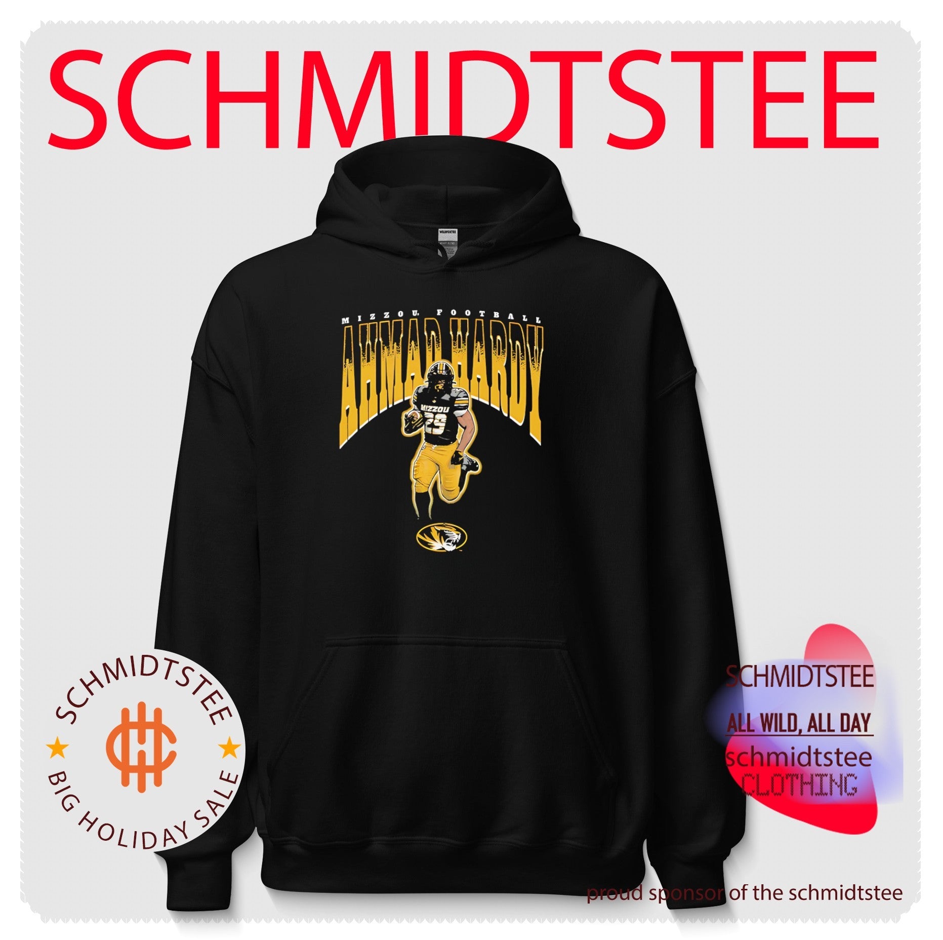 Missouri Tigers Mizzou Football Ahmad Hardy running pose illustrated shirt