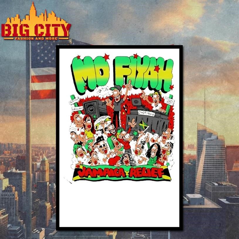 Mo Fiyah Support Jamaica Relief Caricature Christmas Shirt