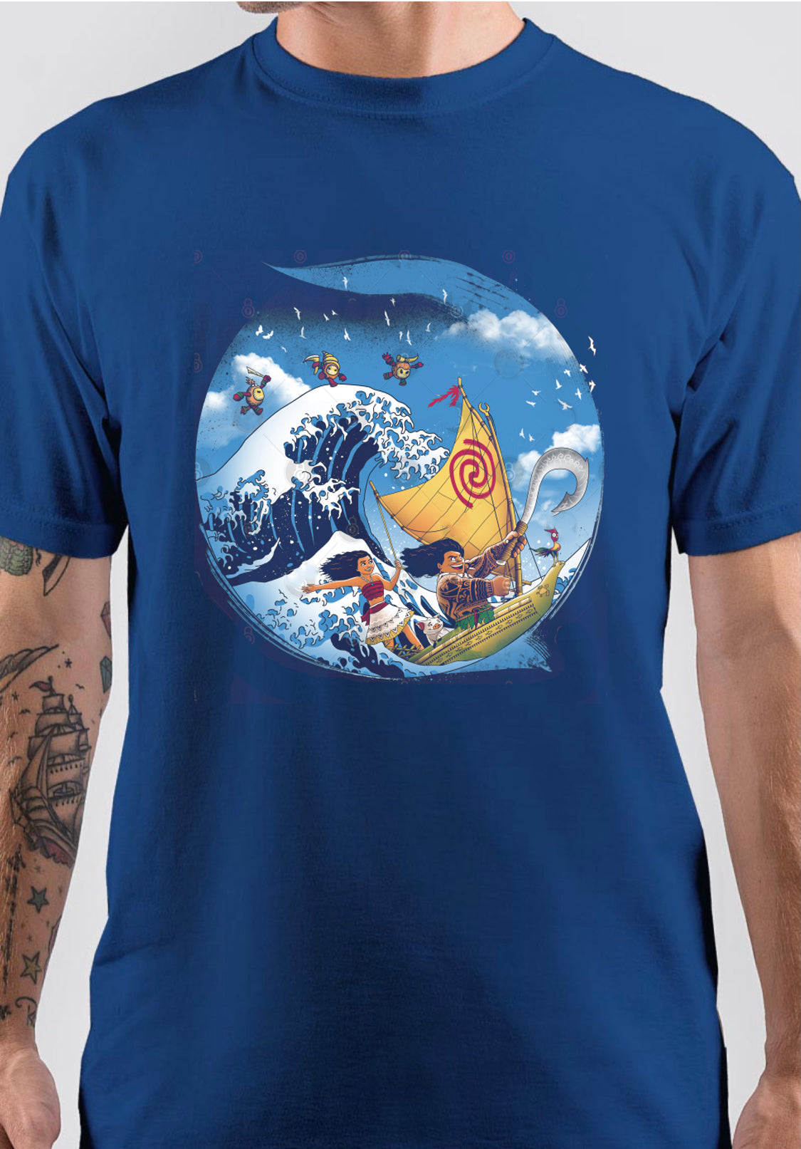 Moana Royal Blue Art T-Shirt Hoodie, Sweatshirt | PureTeeCo.com