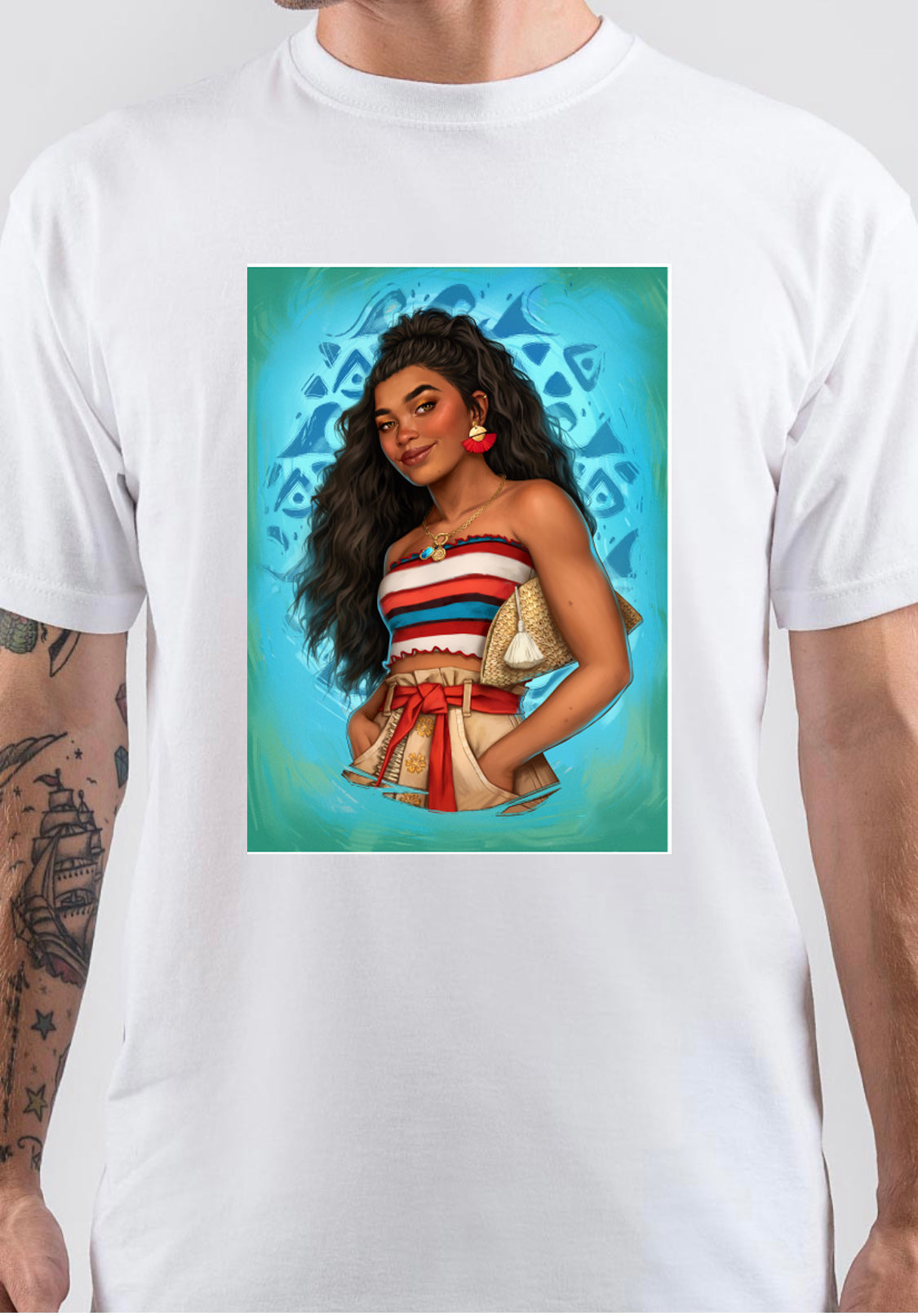 Moana White Art T-Shirt Style004 Hoodie, Sweatshirt | PureTeeCo.com