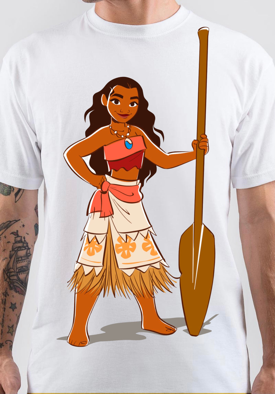 Moana White Art T-Shirt Hoodie, Sweatshirt | PureTeeCo.com