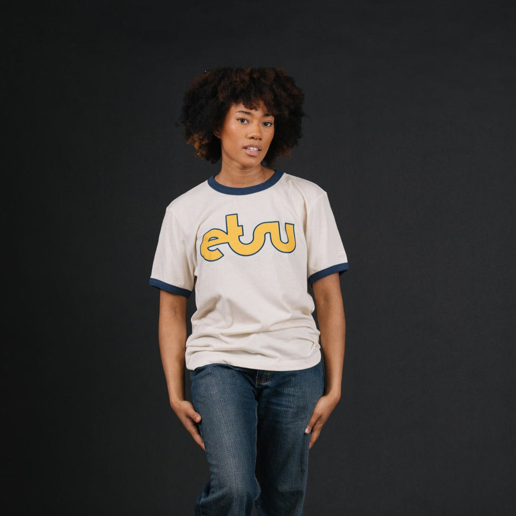Retro ETSU Logo Ringer Tee Hoodie, Sweatshirt | PureTeeCo.com (Image 2)