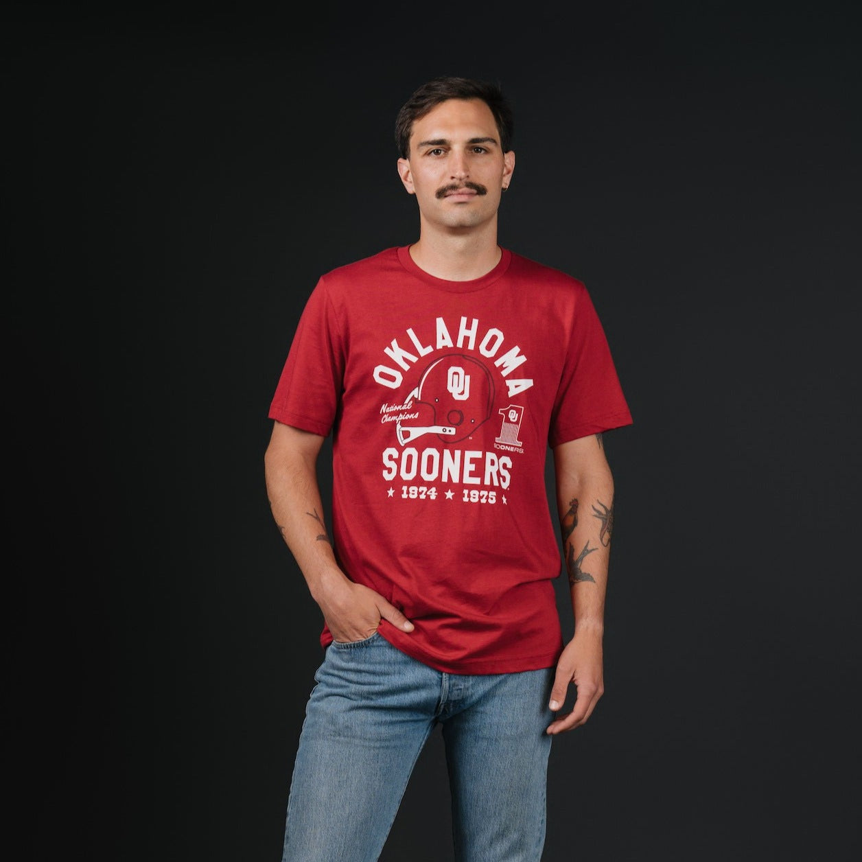 Oklahoma Football 1974 and 1975 Champs Tee Style001 Hoodie, Sweatshirt | PureTeeCo.com (Image 2)