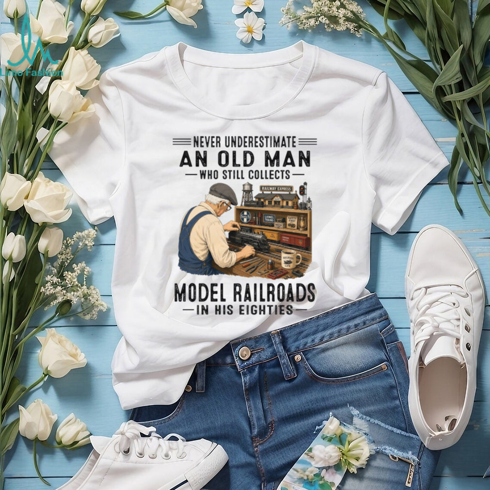 Model Railroad Train Collector Old Man Shirt