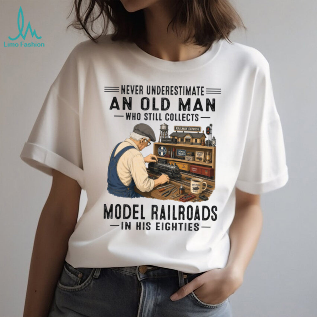 Model Railroad Train Collector Old Man Shirt