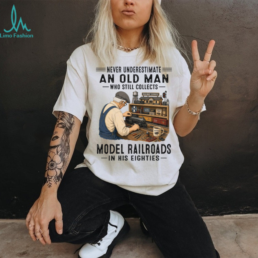 Model Railroad Train Collector Old Man Shirt