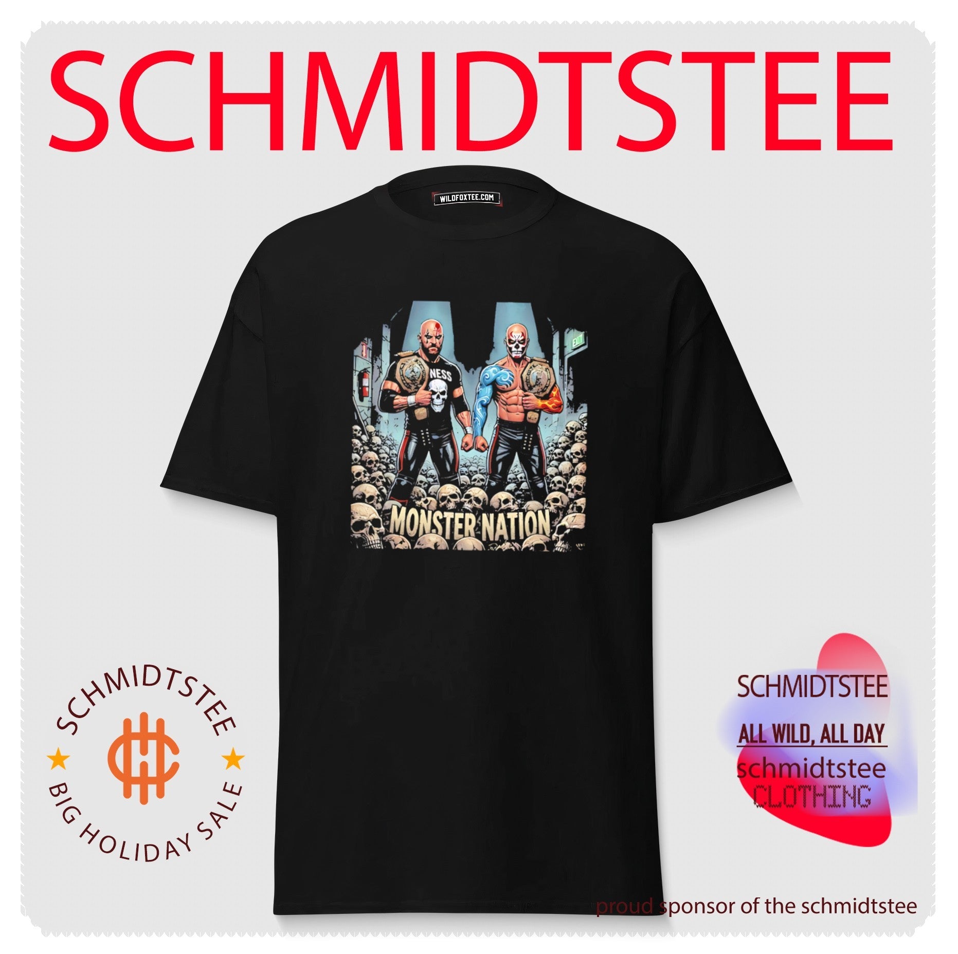 Monster Nation tag team destruction illustration shirt
