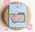 Montana Gildan T-shirt, Cute Montana State Shirt, Montana Floral Bow Tee Hoodie, Sweatshirt | PureTeeCo.com