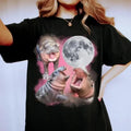 Moo Deng Shirt , Three Moo Deng Howling At The Moon Shirt , Vintage 90s Graphic Tee , Funny Bootleg Tee , Moo-Deng The...