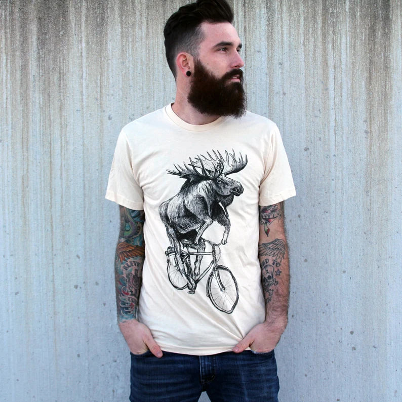 Moose on a bicycle T-Shirts, Hoodie, Sweatshirt | PureTeeCo.com