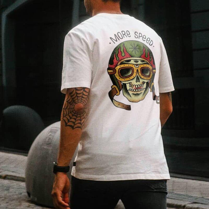 More speed Helmet skull design short sleeve t-shirt , Music Tee Hoodie, Sweatshirt | PureTeeCo.com