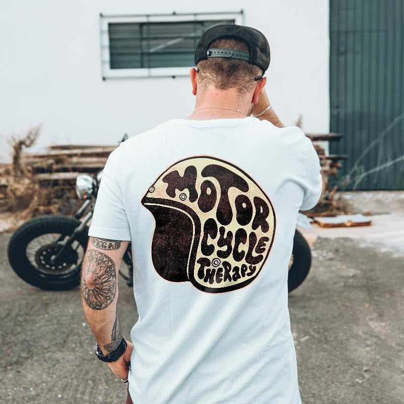 Motorcycle Therapy Printed Men's T-shirt - Naughty Clothes Men Hoodie, Sweatshirt | PureTeeCo.com
