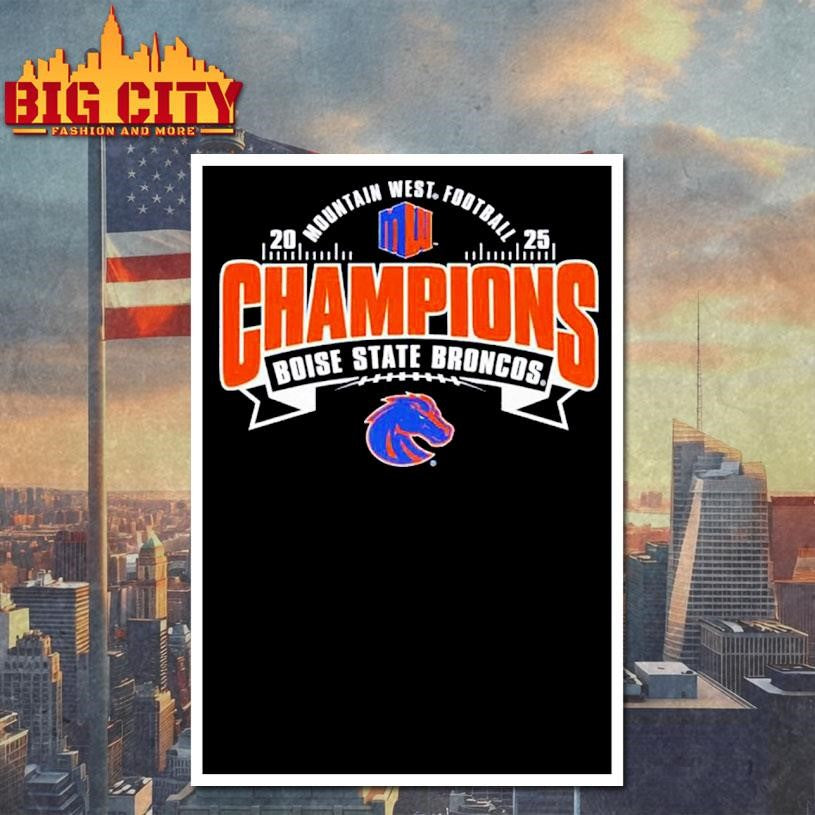 Mountain West Conference Champions Boise State Broncos Locker Room 2025 Shirt